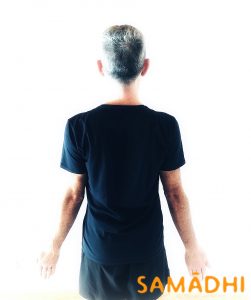 Tadasana, demonstrating external rotation in the shoulders