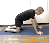 tabletop yoga pose to adhomukha virasana for shoulder arthritis